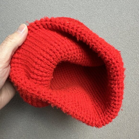 Vintage Ski Mask Eye Hole Robber Knit Balaclava Full Face Beanie 80s red Wigwam - Picture 2 of 4